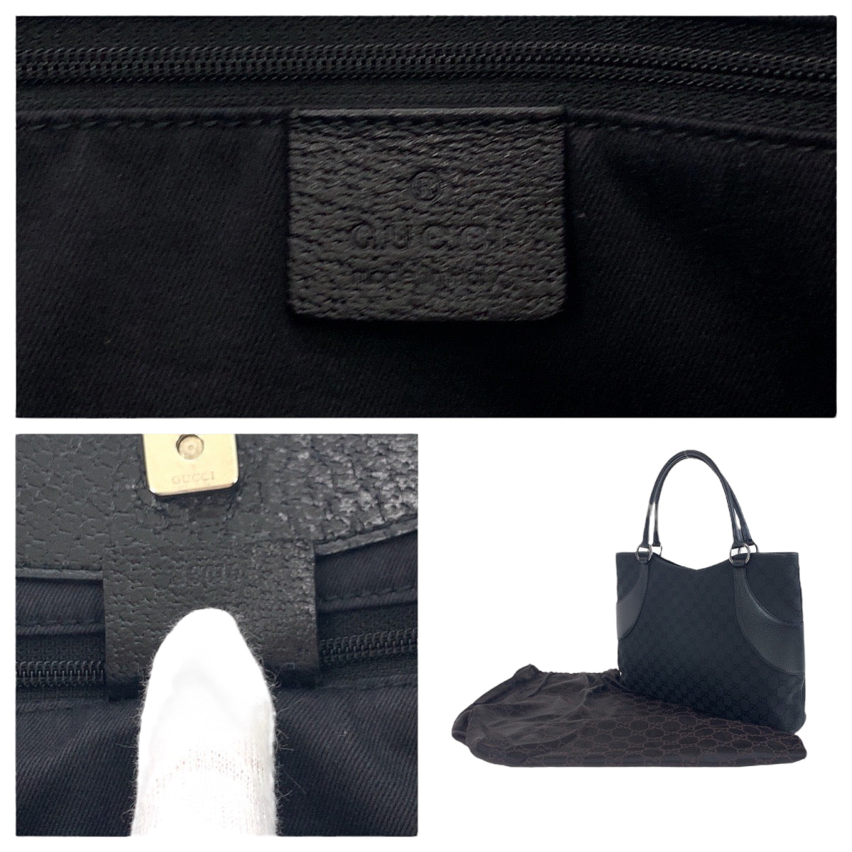 18906
GUCCI グッチ ブラック 黒 シルバー金具 GGキャンバス 113016 トートバッグ ショルダーバッグ レディース A51