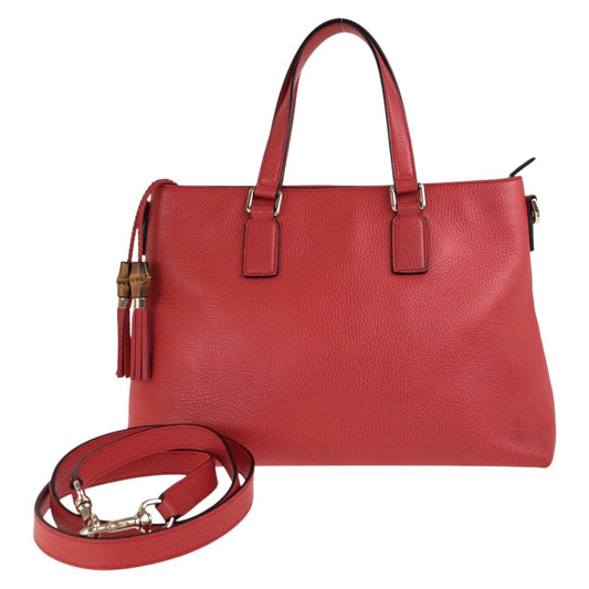 18909
GUCCI グッチ バンブー タッセル レッド ゴールド金具 レザー 365346 トートバッグ ショルダーバッグ 2way レディース ABP55