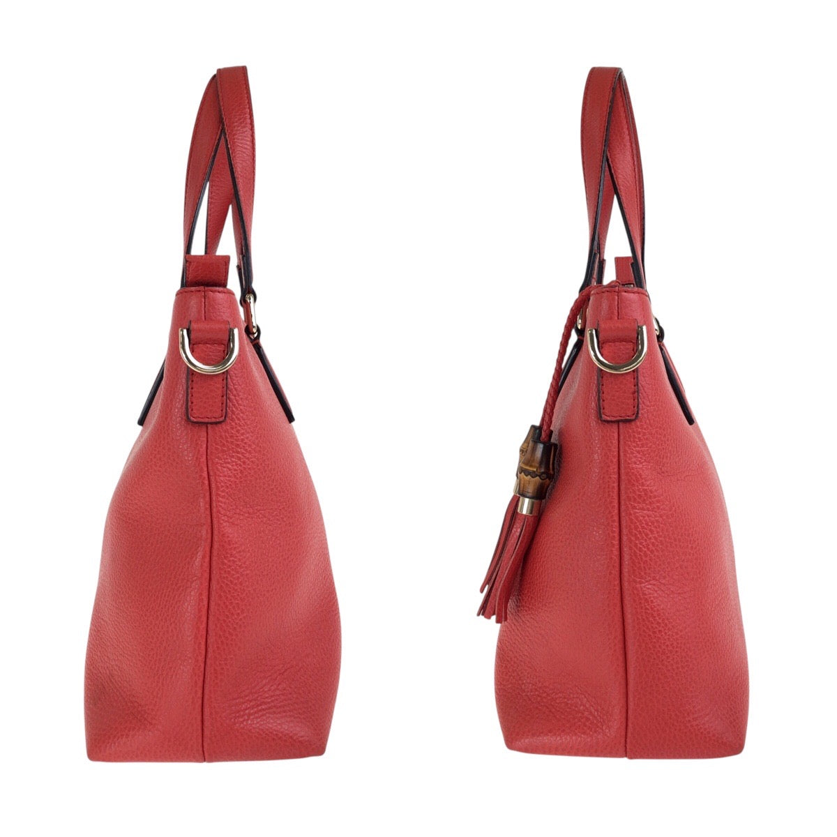 18909
GUCCI グッチ バンブー タッセル レッド ゴールド金具 レザー 365346 トートバッグ ショルダーバッグ 2way レディース ABP55