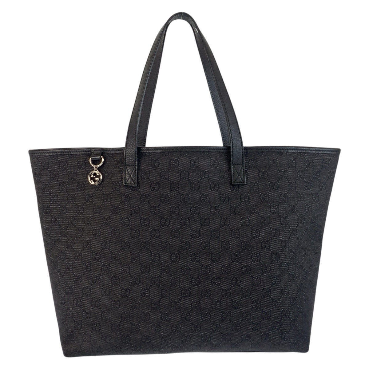 18914
GUCCI グッチ インターロッキング ブラック 黒 シルバー金具 GGキャンバス / レザー 211525 トートバッグ ショルダーバッグ  レディース ABP48