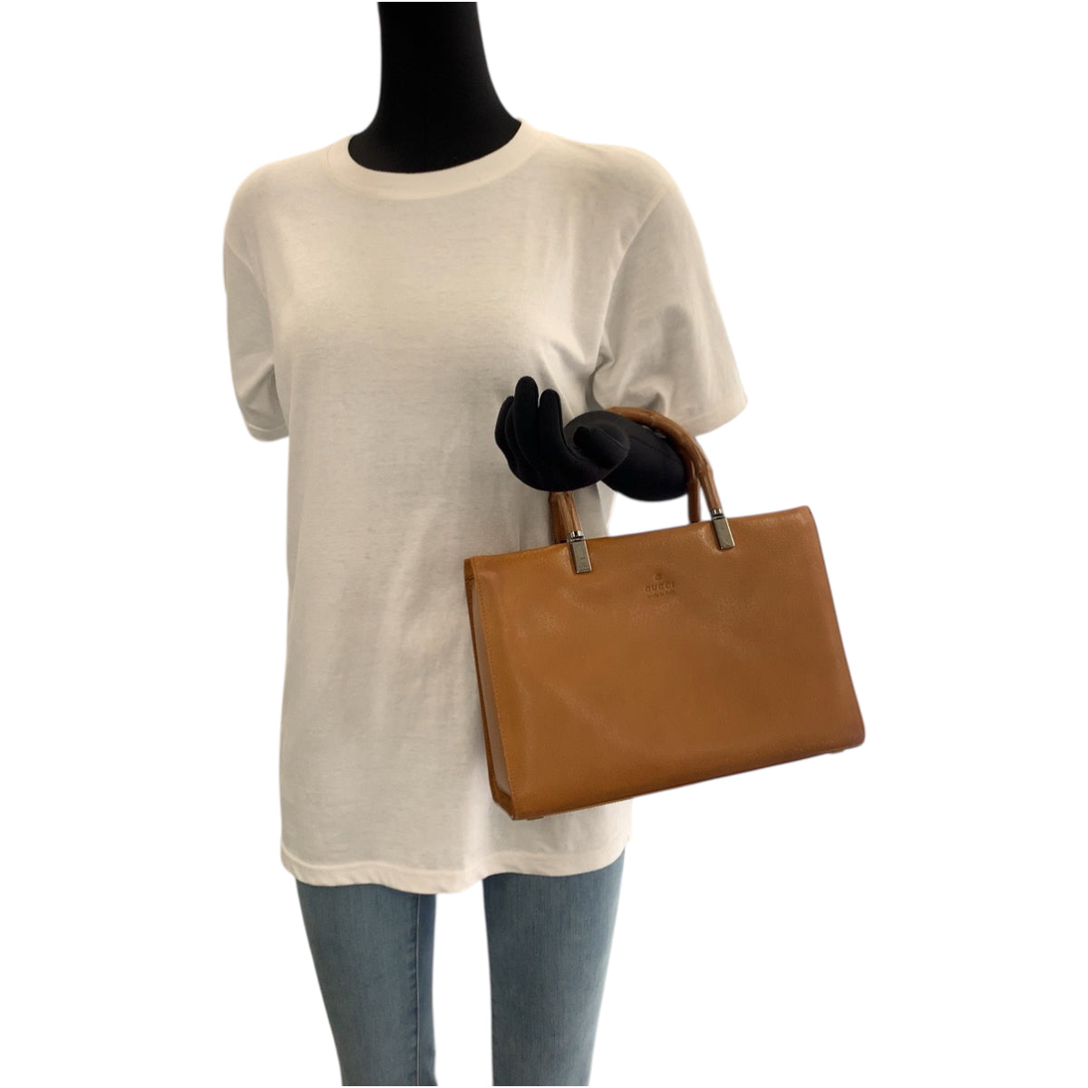 18915
GUCCI グッチ バンブー ブラウン キャメル シルバー金具 レザー 002 1035 ハンドバッグ ショルダーバッグ 2way レディース AB38