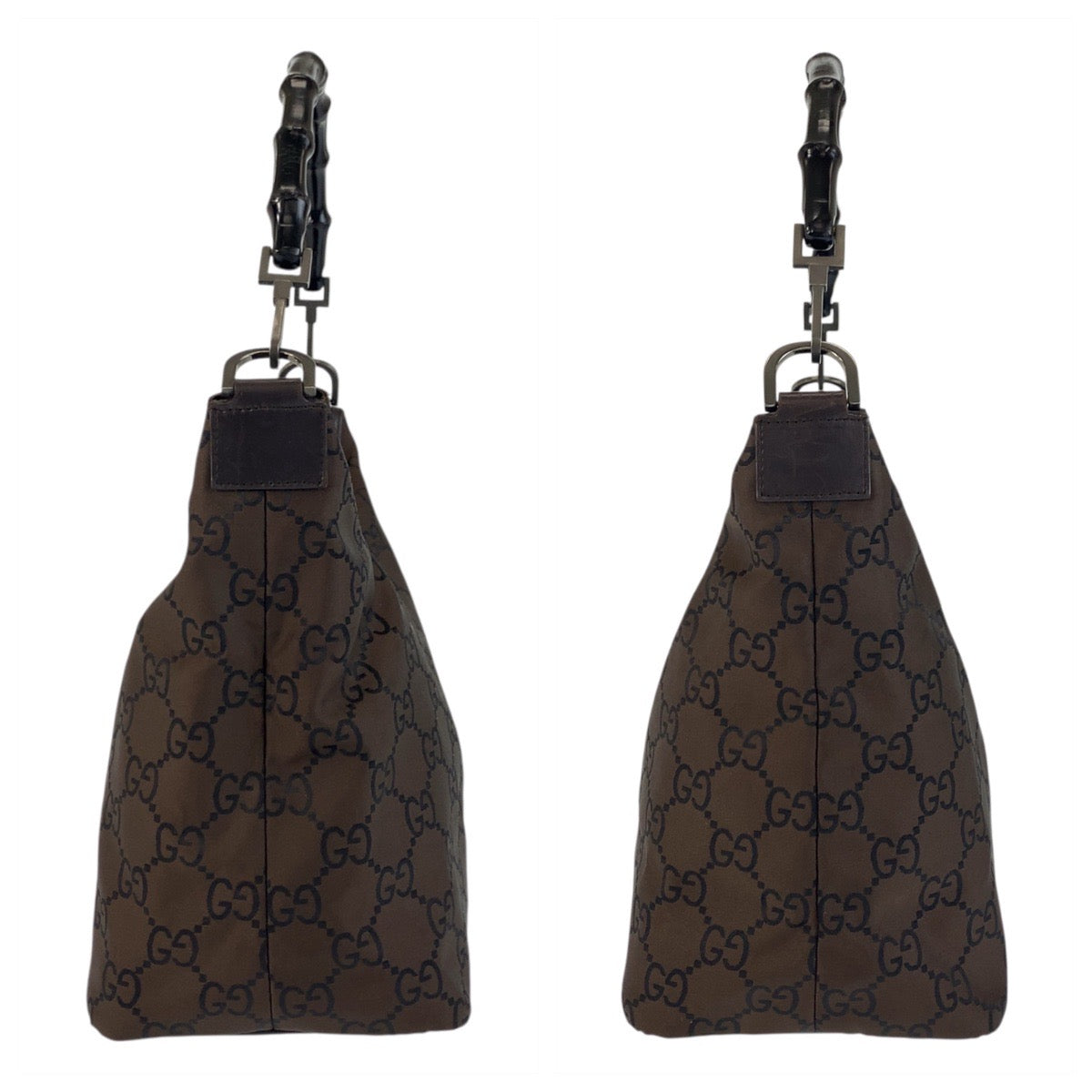 18921
GUCCI Bamboo GG Pattern Brown Nylon 000 0531 Shoulder Bag Women's ABP34
