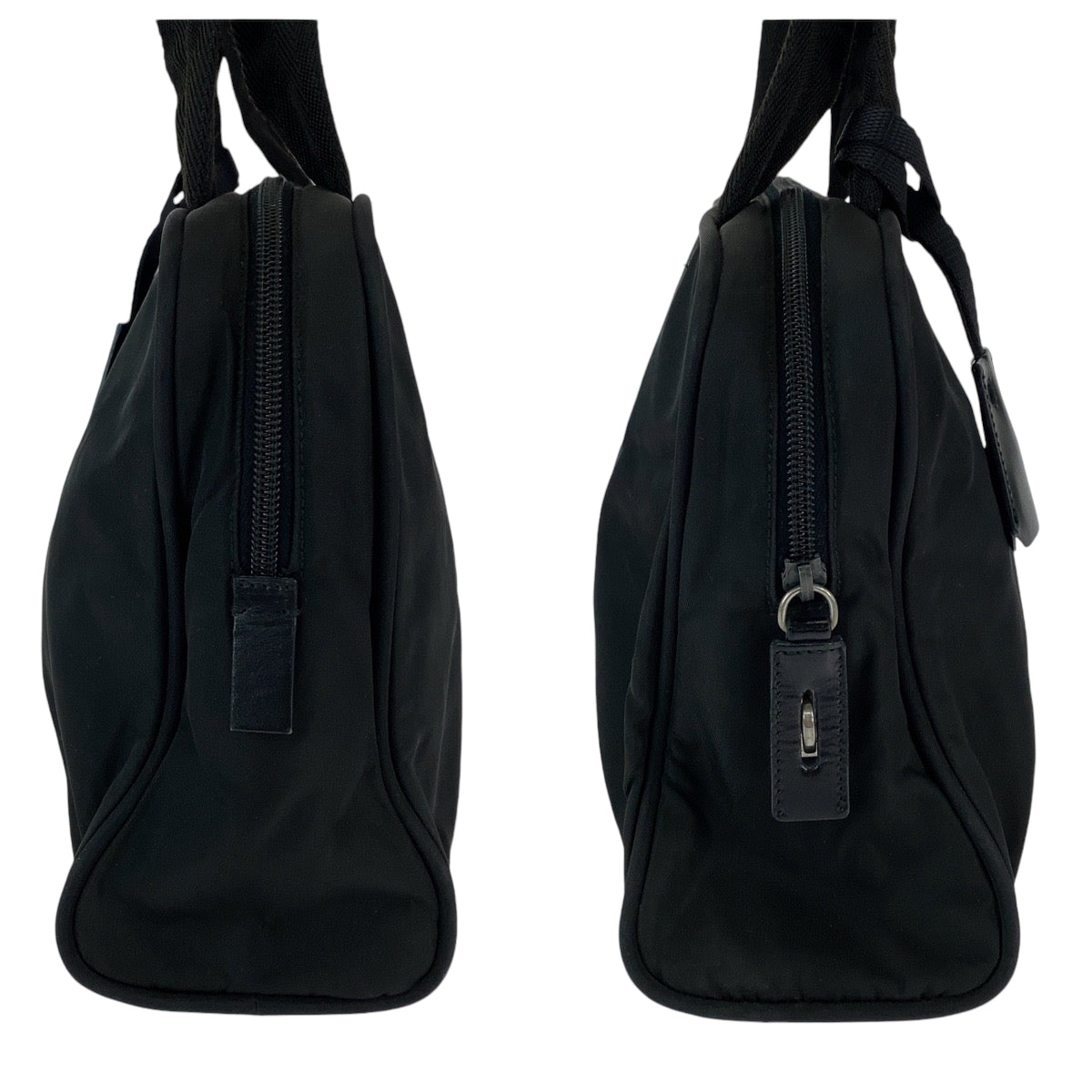 18923
PRADA プラダ 三角ロゴプレート ブラック 黒 シルバー金具 ナイロン ハンドバッグ ショルダーバッグ  レディース AB