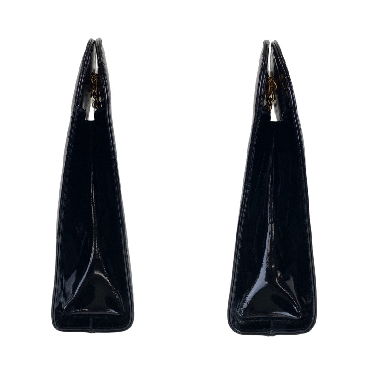 18924
Salvatore Ferragamo サルヴァトーレフェラガモ ヴィンテージ ガンチーニ ブラック 黒 ゴールド金具 パテントレザー P21 0587 ショルダーバッグ クラッチバッグ レディース ABP