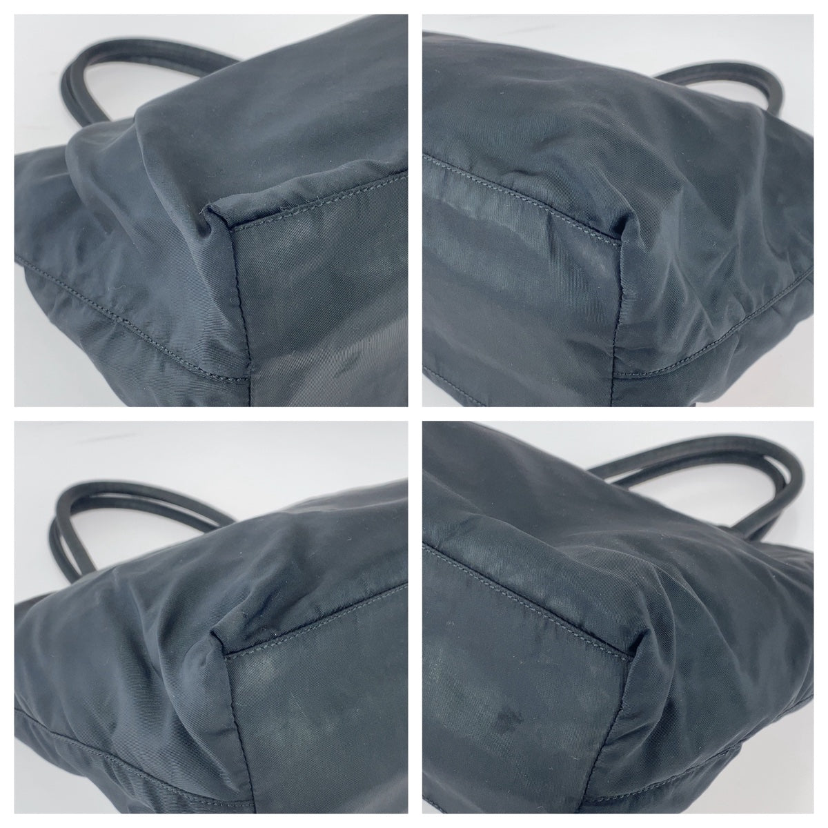 18927
PRADA プラダ テスート 三角ロゴプレート ブラック 黒 シルバー金具 ナイロン トートバッグ ハンドバッグ  レディース AB