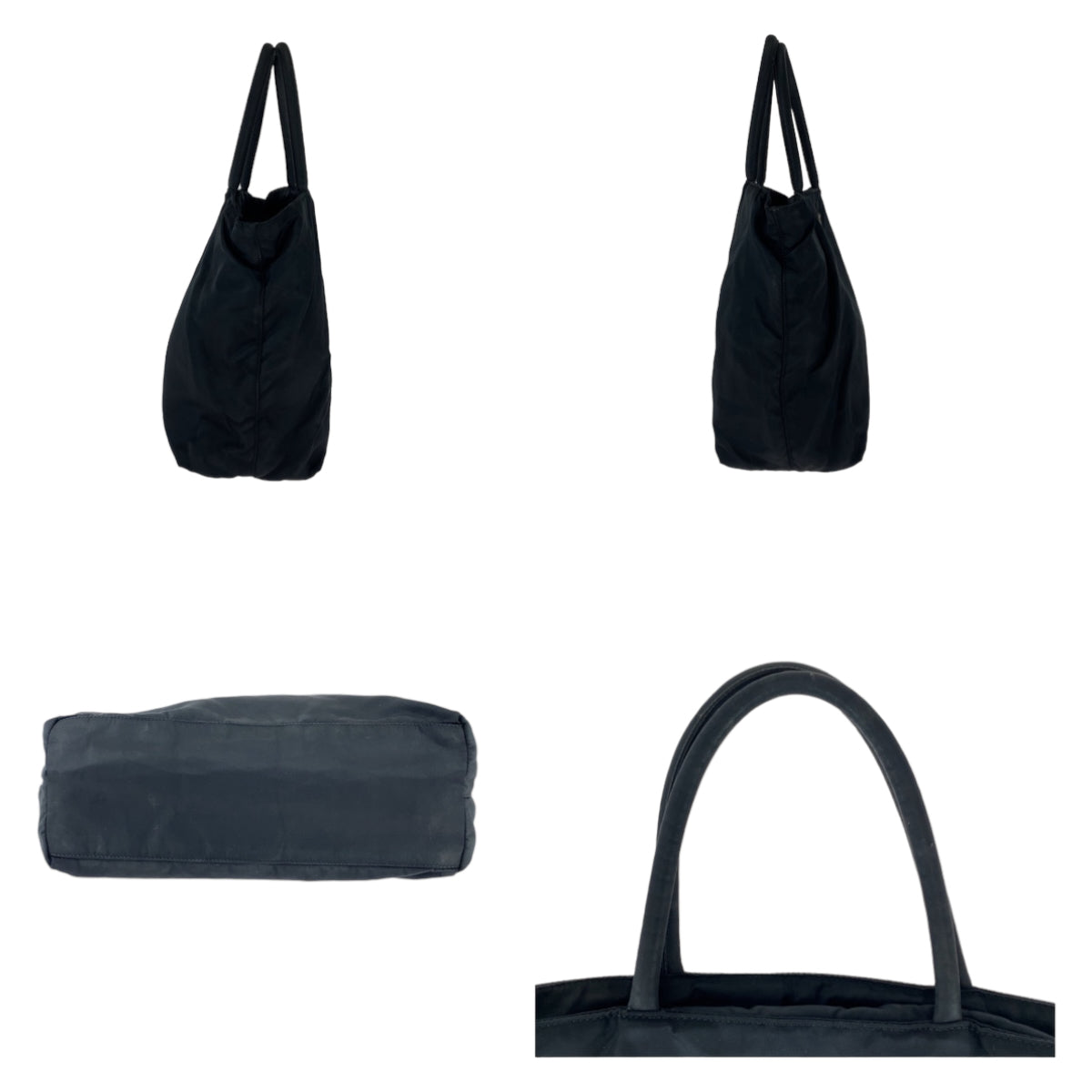 18927
PRADA プラダ テスート 三角ロゴプレート ブラック 黒 シルバー金具 ナイロン トートバッグ ハンドバッグ  レディース AB