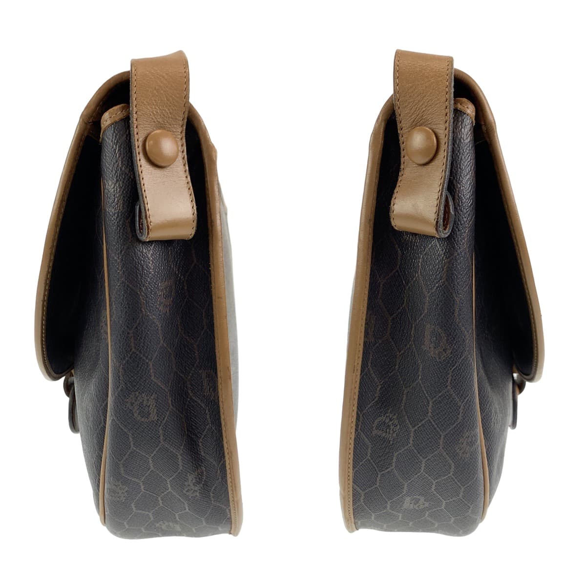 18929
Christian Dior クリスチャンディオール ヴィンテージ ハニカム柄 ブラウン ゴールド金具 レザー ショルダーバック ポシェット レディース AB25