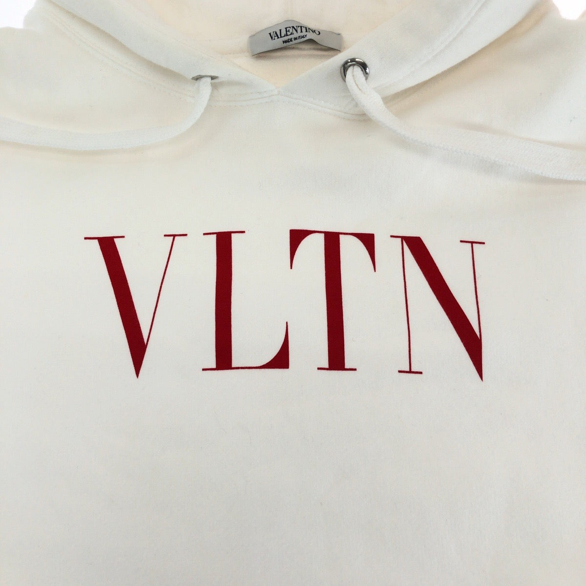 18933
VALENTINO ヴァレンティノ VLTN ロゴ サイズXS ホワイト レッド コットン WV3MF14F3TV パーカー フーディ  レディース ABP
