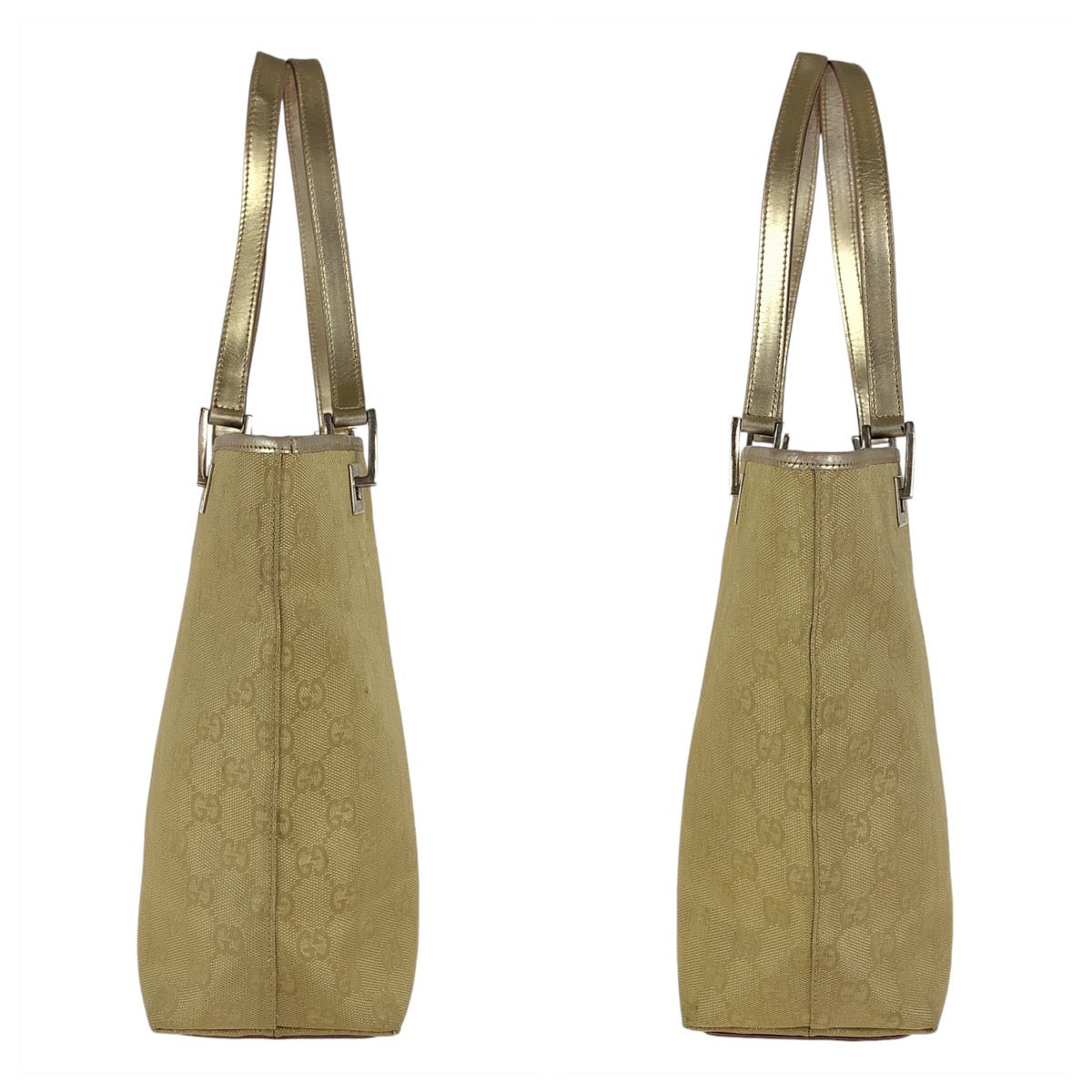 18938
GUCCI Gold GG Canvas / Leather 002 1099 Tote Bag Shoulder Bag Women's AB28