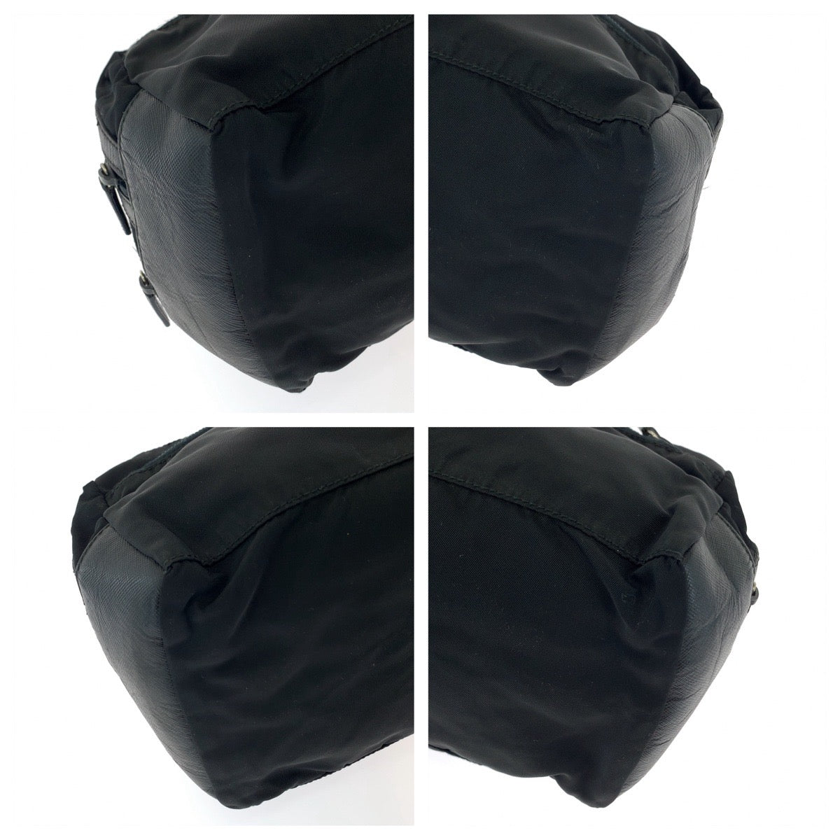 18946
PRADA プラダ テスート 三角ロゴプレート 男女兼用 ブラック 黒 シルバー金具 ナイロン ポーチ クラッチバッグ  レディース ABP