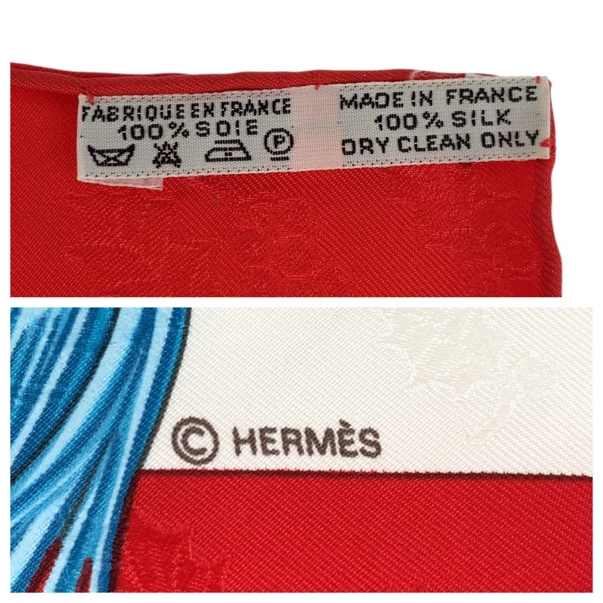 18951
HERMES PLUMES ET GRELOTS Carre 90 Red Ivory Silk Scarf Large Scarf Ladies ABP19