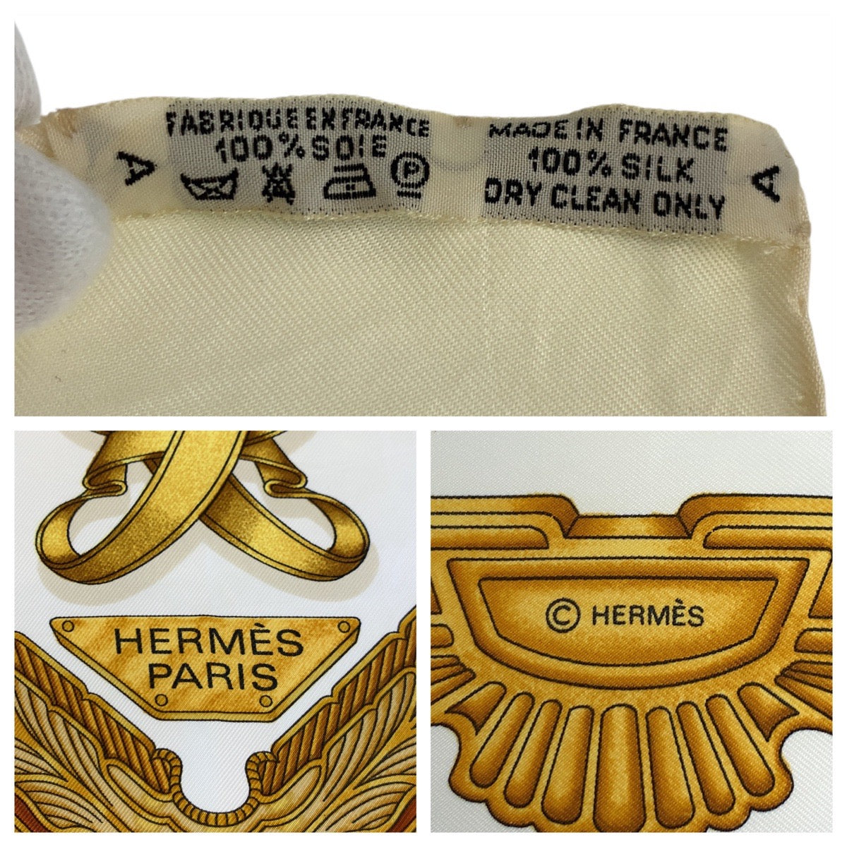 18956
HERMES エルメス LES PARURES DU VENT カレ90 ベージュ シルク スカーフ 大判スカーフ レディース AB19