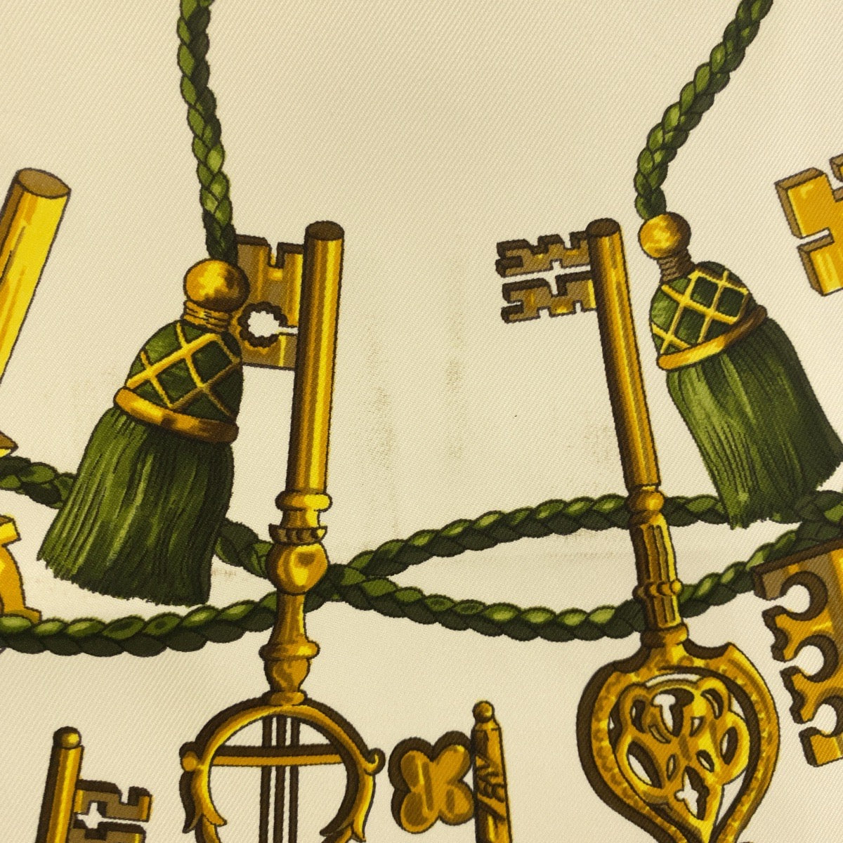 18964
HERMES エルメス カレ90 LESCLES ゴールド マルチカラー シルク スカーフ レディース AB19