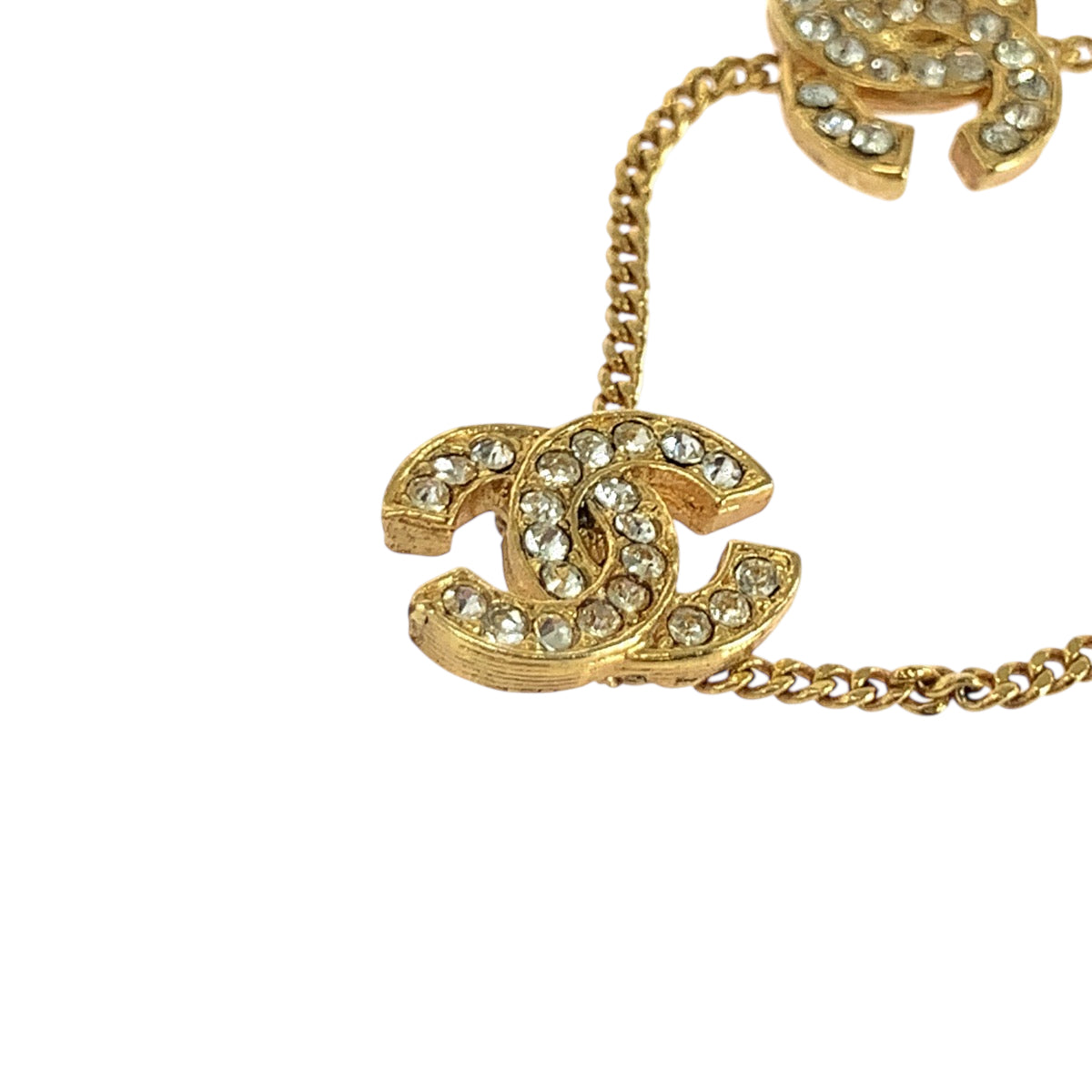 18966
CHANEL シャネル トリプルココマーク ラインストーン ゴールド メッキ ブレスレット  レディース A48