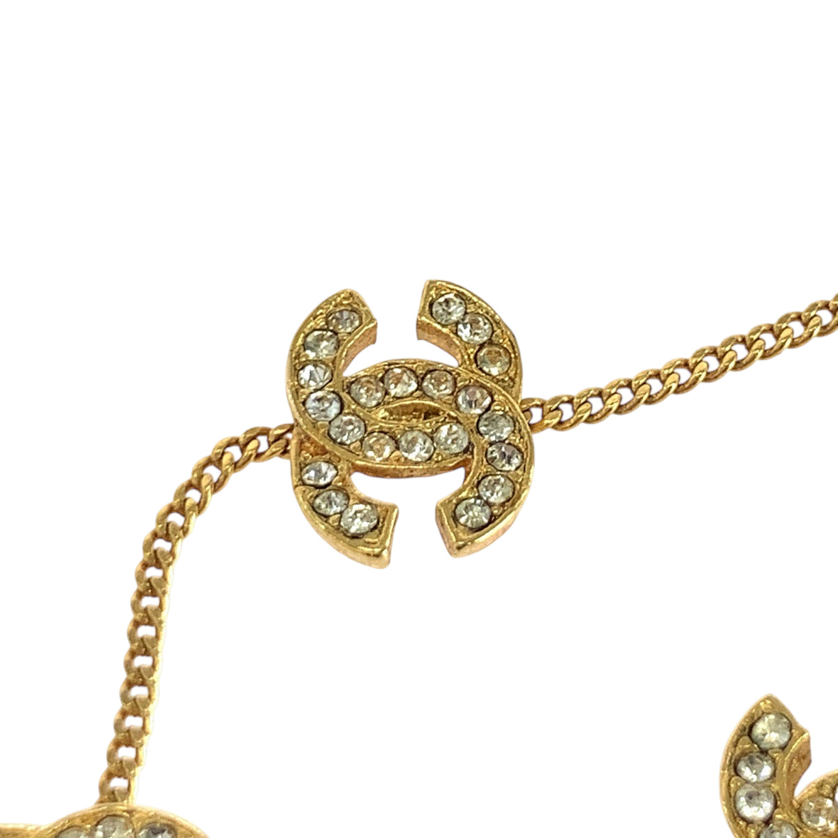 18966
CHANEL シャネル トリプルココマーク ラインストーン ゴールド メッキ ブレスレット  レディース A48