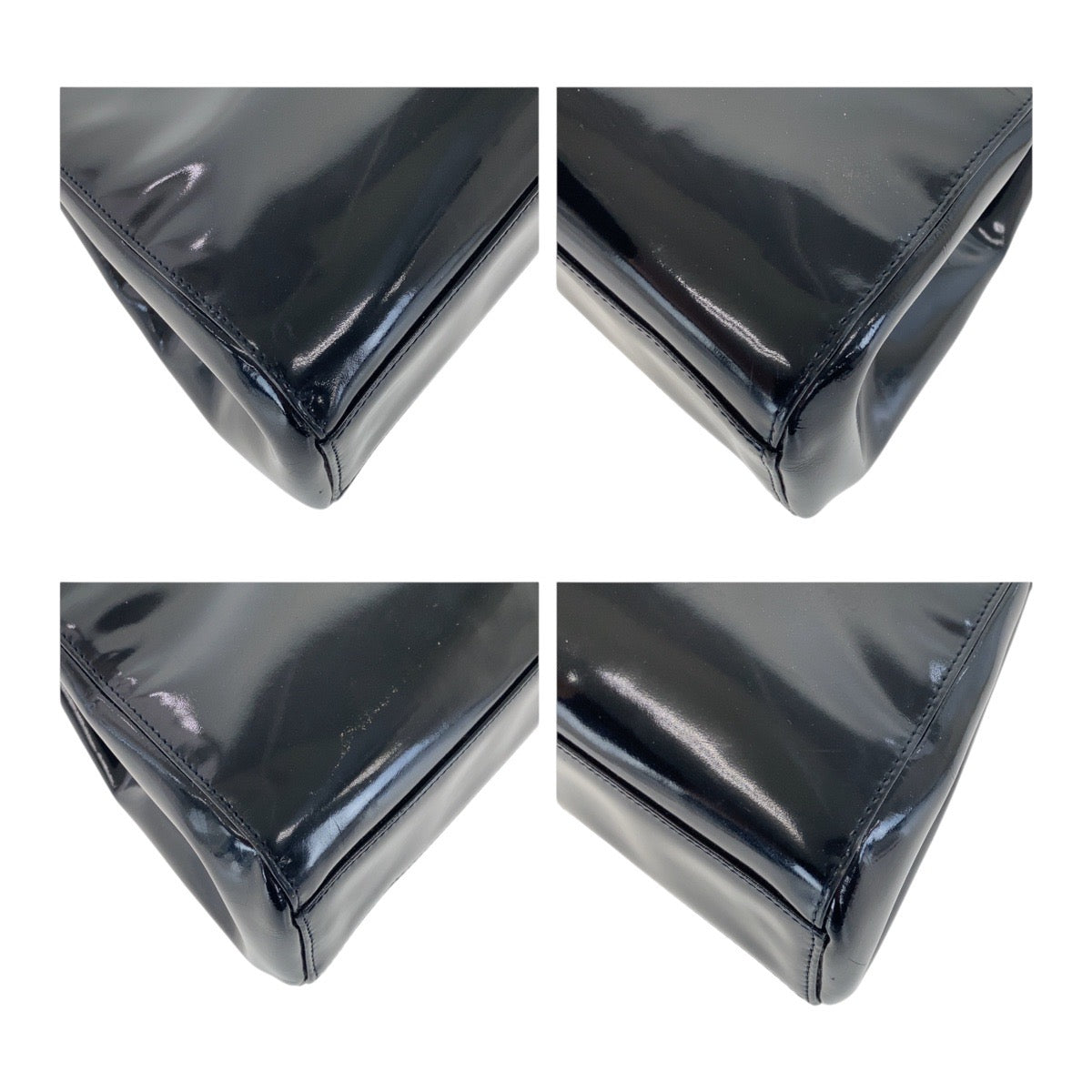 18968
CHANEL シャネル ヴィンテージ ココマーク ブラック 黒 シルバー金具 エナメル ハンドバッグ バニティバッグ アクセサリーポーチ レディース ABP180