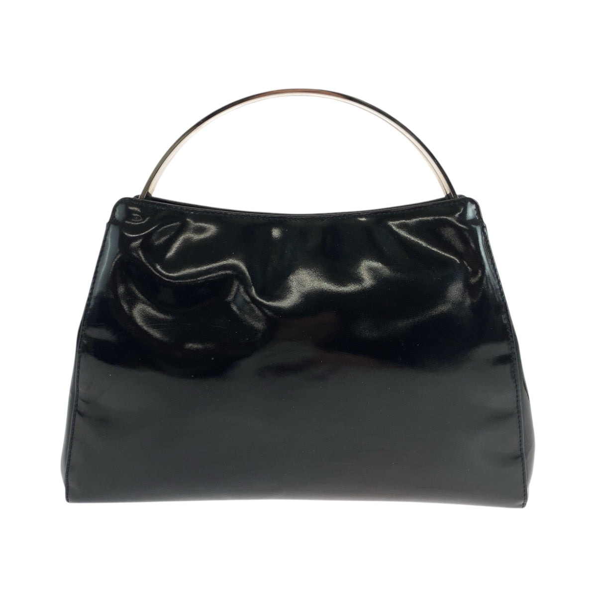 18968
CHANEL シャネル ヴィンテージ ココマーク ブラック 黒 シルバー金具 エナメル ハンドバッグ バニティバッグ アクセサリーポーチ レディース ABP180