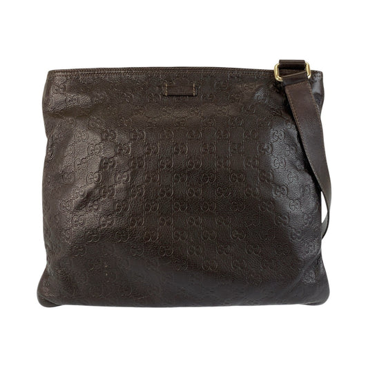 18970
GUCCI グッチ グッチシマ ブラウン シルバー金具 レザー 201446 ショルダーバッグ メッセンジャーバッグ 男女兼用 メンズ ABP45