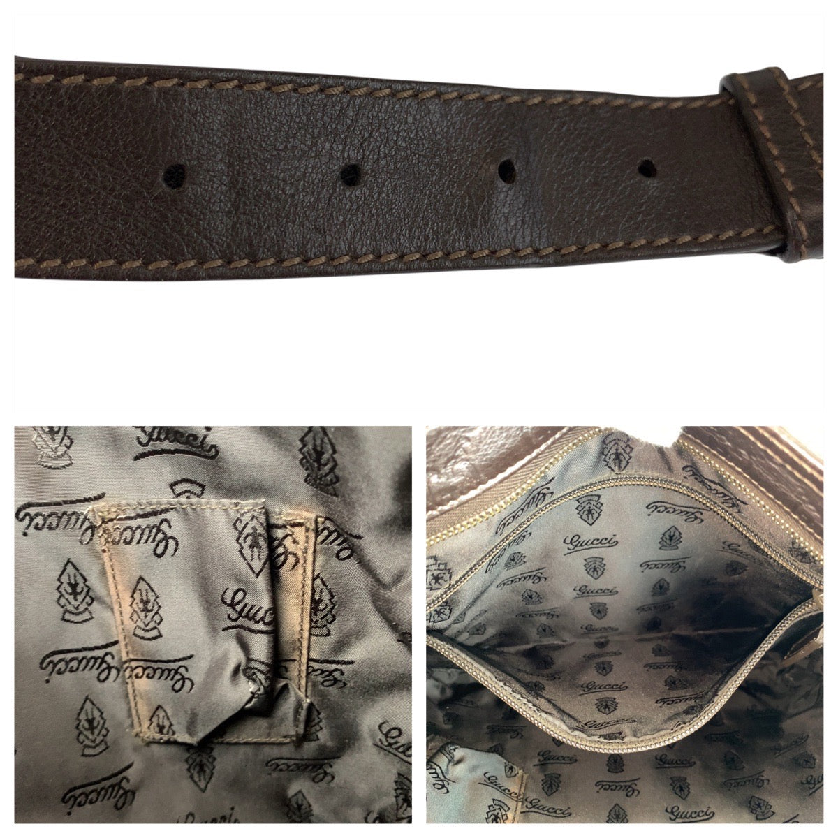 18970
GUCCI グッチ グッチシマ Brown Silver Hardware Leather 201446 Shoulder Bag Messenger Bag Unisex Men's ABP45