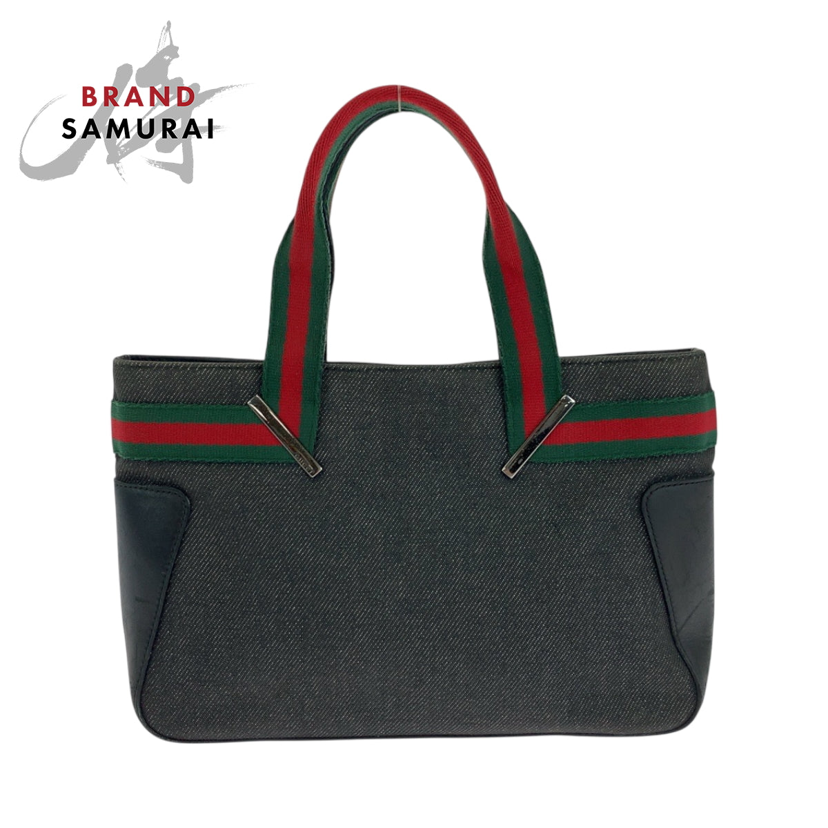 18975
GUCCI グッチ シェリーライン ブラック レッド グリーン シルバー金具 キャンバス 28984 トートバッグ ハンドバッグ  メンズ ABP34