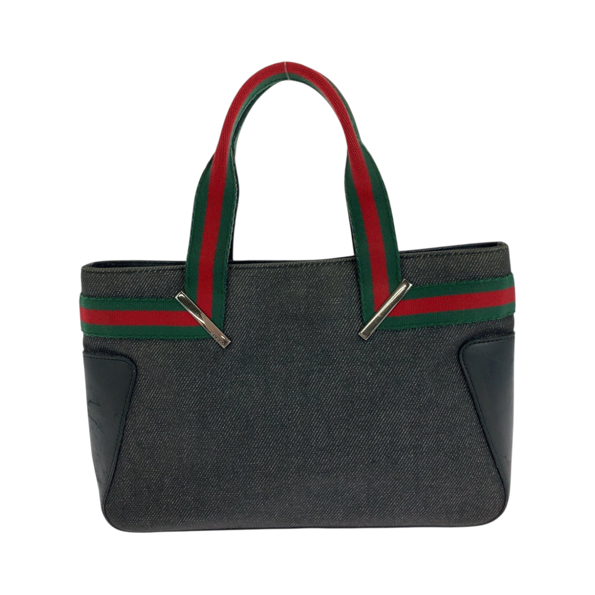 18975
GUCCI グッチ シェリーライン ブラック レッド グリーン シルバー金具 キャンバス 28984 トートバッグ ハンドバッグ  メンズ ABP34