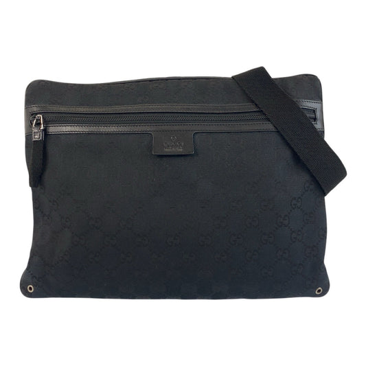 18976
GUCCI グッチ ブラック 黒 シルバー金具 GGキャンバス / レザー 90476 ショルダーバッグ メッセンジャーバッグ 男女兼用 レディース ABP36