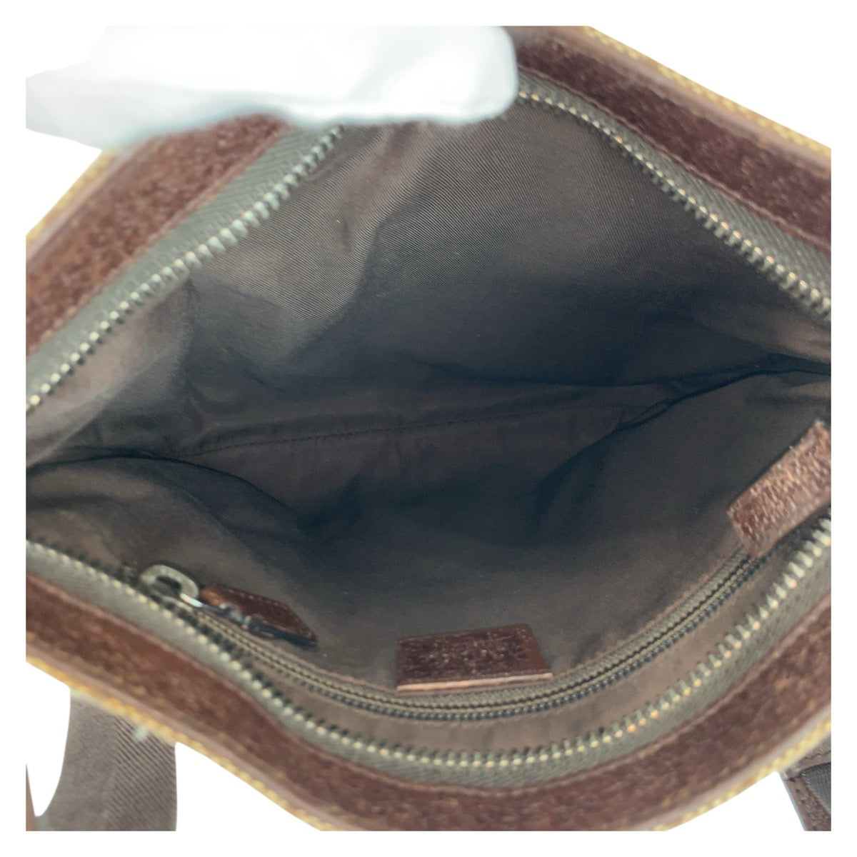 18977
GUCCI グッチ ベージュ ブラウン シルバー金具 GGキャンバス / レザー 122793 ショルダーバッグ ポシェット  レディース AB24