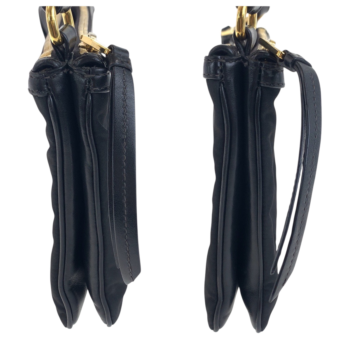 18980
PRADA プラダ テスート ロゴ ブラック 黒 ゴールド金具 ナイロン 1BH046 ショルダーバッグ ポシェット  レディース ABP57