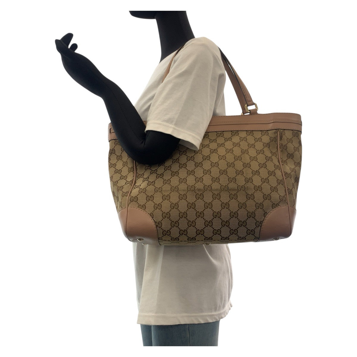 18981
GUCCI グッチ プリンシー ピンク ブラウン ゴールド金具 GGキャンバス / レザー 257061 トートバッグ ショルダーバッグ  レディース B20
