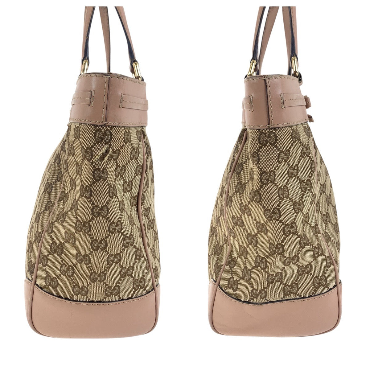 18981
GUCCI グッチ プリンシー ピンク ブラウン ゴールド金具 GGキャンバス / レザー 257061 トートバッグ ショルダーバッグ  レディース B20