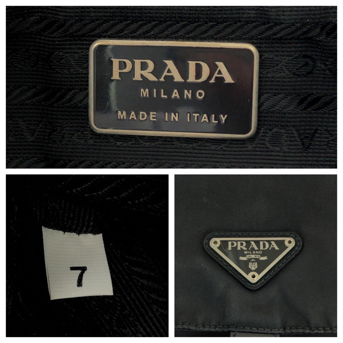 18983
PRADA プラダ テスート 三角ロゴプレート ブラック 黒 シルバー金具 ナイロン ショルダーバッグ ポシェット メンズ ABP36