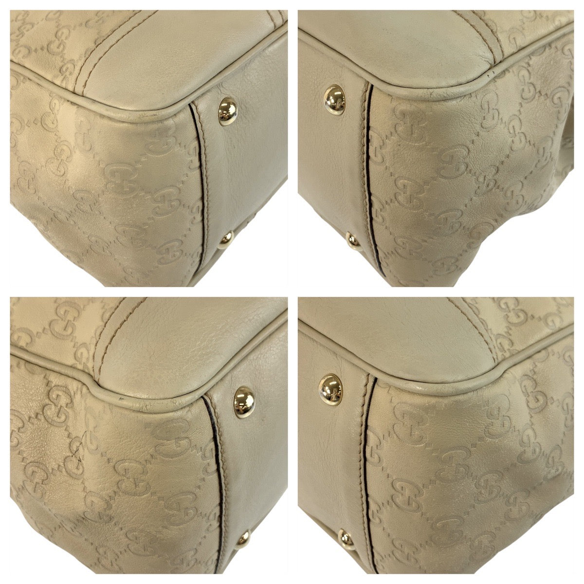18984
GUCCI Guccissima Princy Beige Gold Hardware Leather 177052 Tote Bag Shoulder Bag Women's AB34