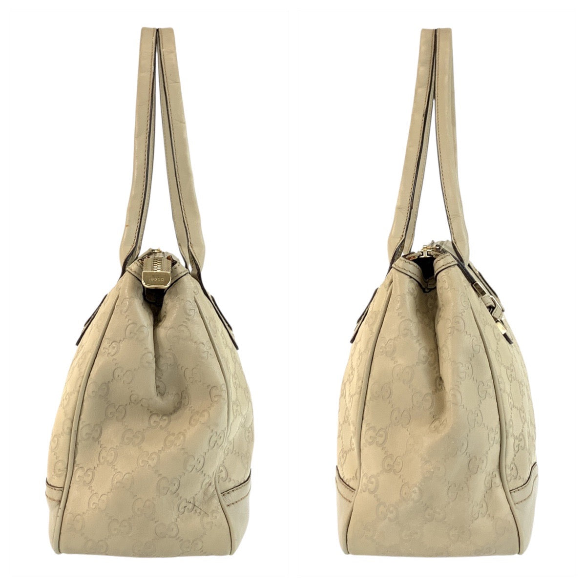 18984
GUCCI Guccissima Princy Beige Gold Hardware Leather 177052 Tote Bag Shoulder Bag Women's AB34