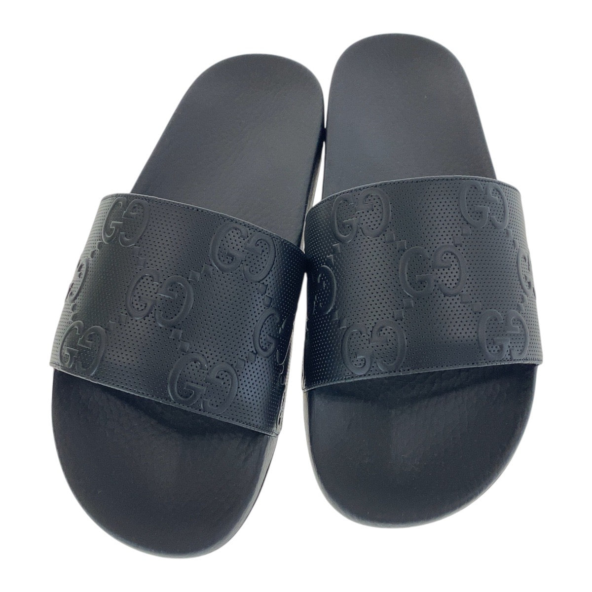 18995
GUCCI グッチ 10/29cm ブラック ラバー サンダル ラバーサンダル  メンズ N38