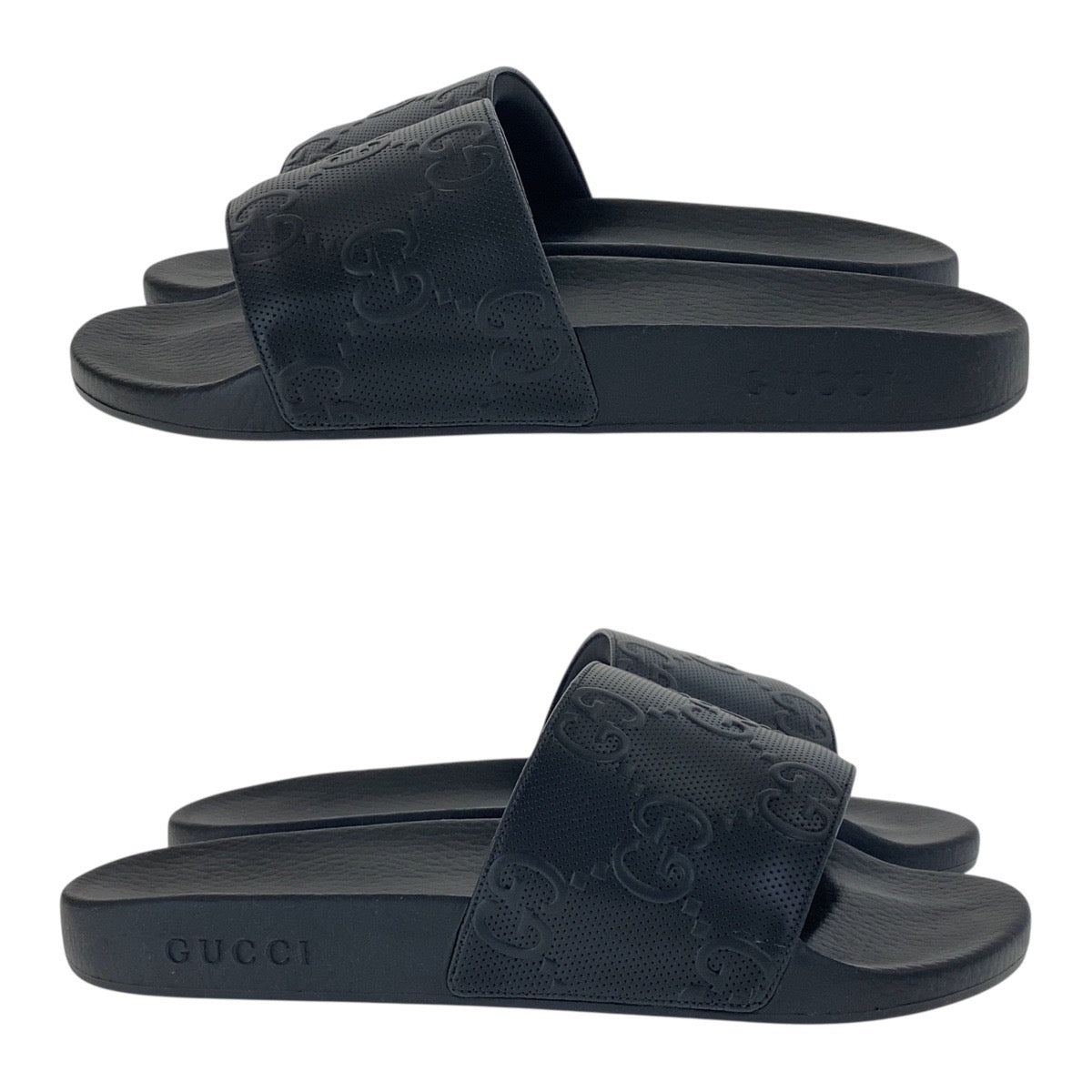 18995
GUCCI グッチ 10/29cm ブラック ラバー サンダル ラバーサンダル  メンズ N38