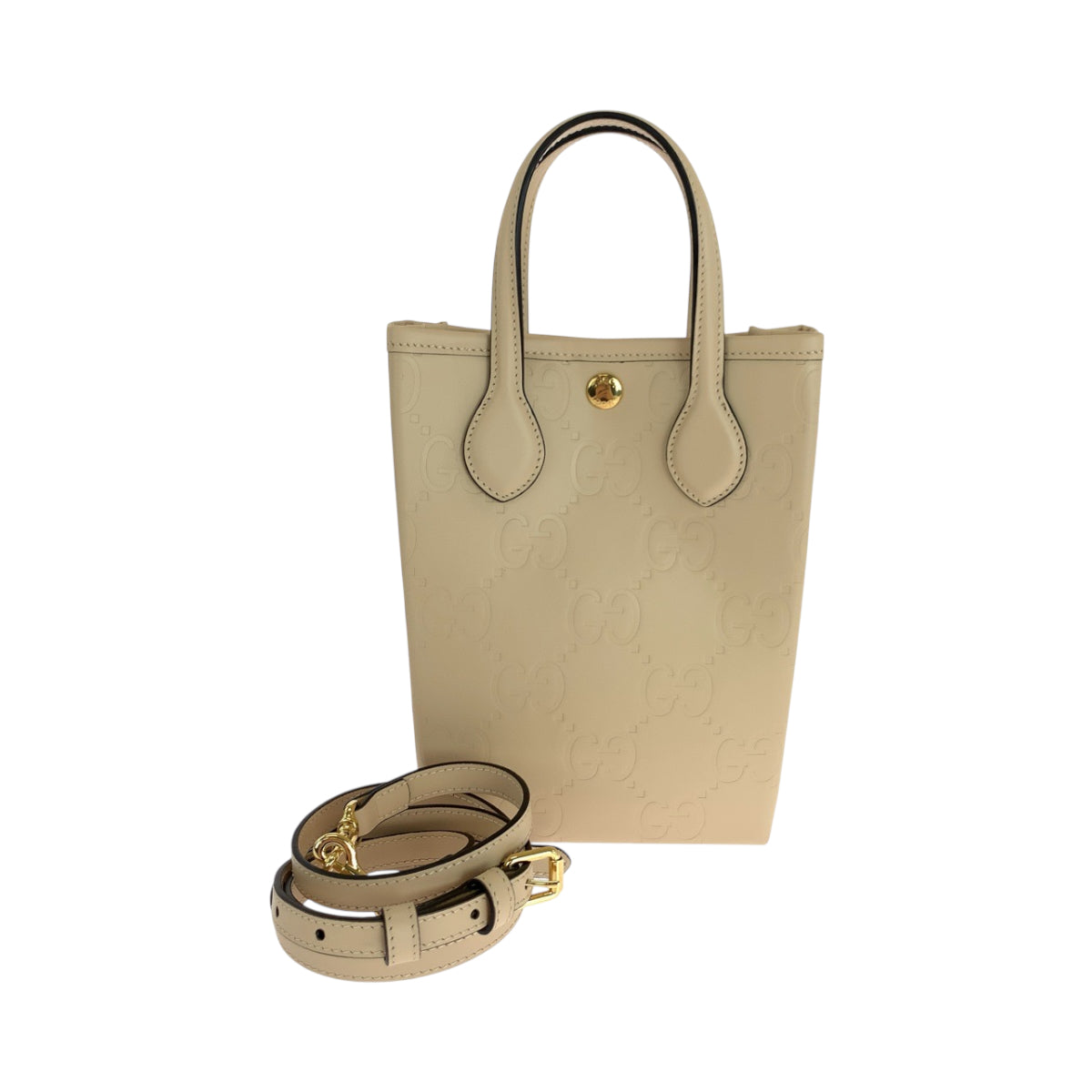 18998
GUCCI グッチ グッチシマ ベージュ ゴールド金具 レザー 790133 ショルダーバッグ ハンドバッグ トートバッグ 2way  レディース