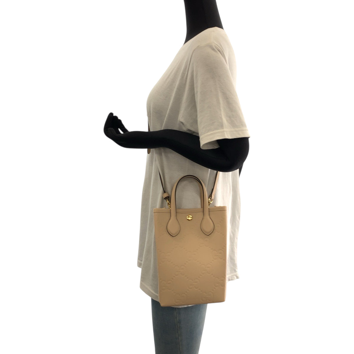 18998
GUCCI グッチ グッチシマ ベージュ ゴールド金具 レザー 790133 ショルダーバッグ ハンドバッグ トートバッグ 2way  レディース
