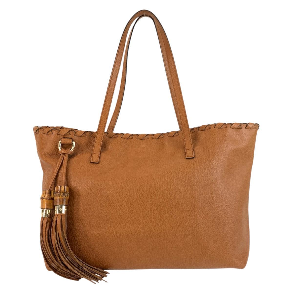 19003
GUCCI Bamboo Tassel Brown Gold Hardware Leather 354665 Tote Bag Shoulder Bag Ladies ABP50