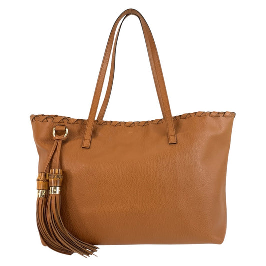 19003
GUCCI グッチ バンブー タッセル ブラウン ゴールド金具 レザー 354665 トートバッグ ショルダーバッグ レディース ABP50