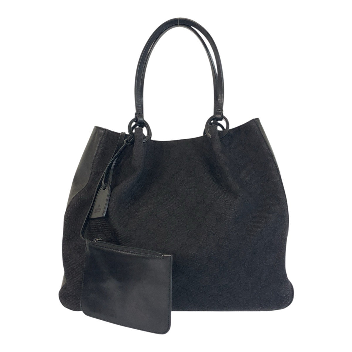 19010
GUCCI グッチ ブラック 黒 GGキャンバス / レザー 101920 トートバッグ ショルダーバッグ  レディース ABP31