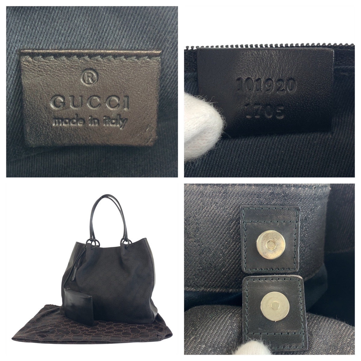 19010
GUCCI グッチ ブラック 黒 GGキャンバス / レザー 101920 トートバッグ ショルダーバッグ  レディース ABP31