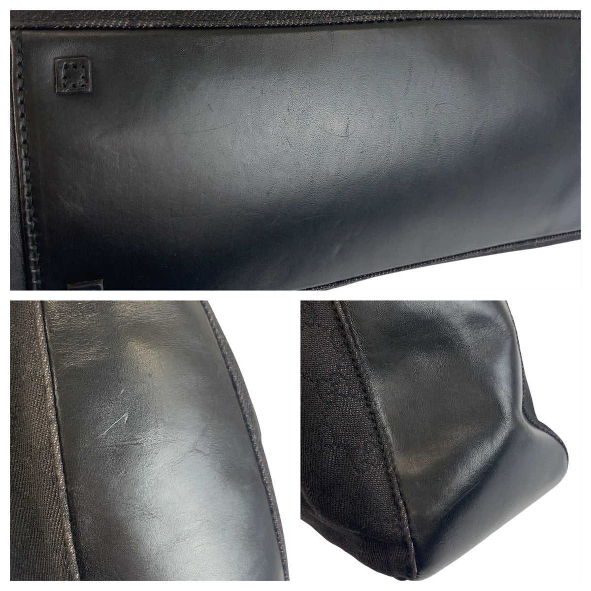 19010
GUCCI グッチ ブラック 黒 GGキャンバス / レザー 101920 トートバッグ ショルダーバッグ  レディース ABP31
