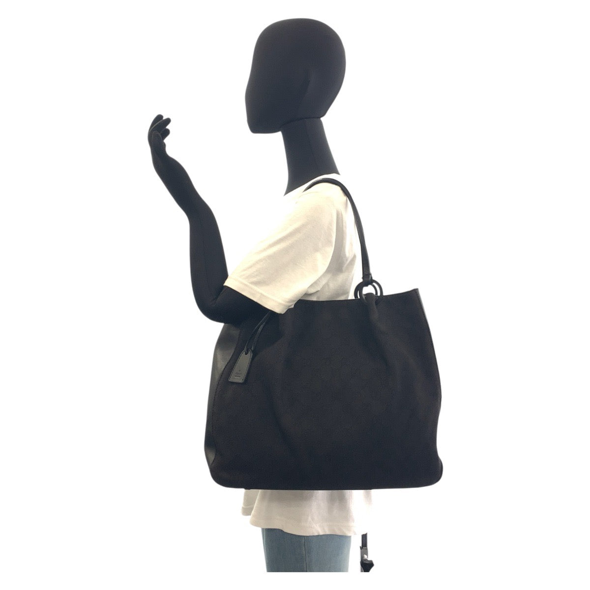 19010
GUCCI グッチ ブラック 黒 GGキャンバス / レザー 101920 トートバッグ ショルダーバッグ  レディース ABP31