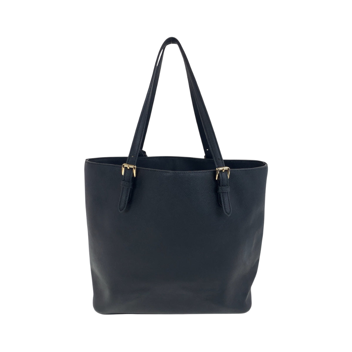 19012
Michael Kors マイケルコース JET SET ブラック 黒xゴールド金具 PVC トートバッグ ショルダーバッグ  レディース AB8