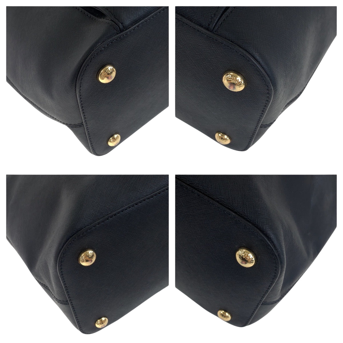 19012
Michael Kors マイケルコース JET SET ブラック 黒xゴールド金具 PVC トートバッグ ショルダーバッグ  レディース AB8