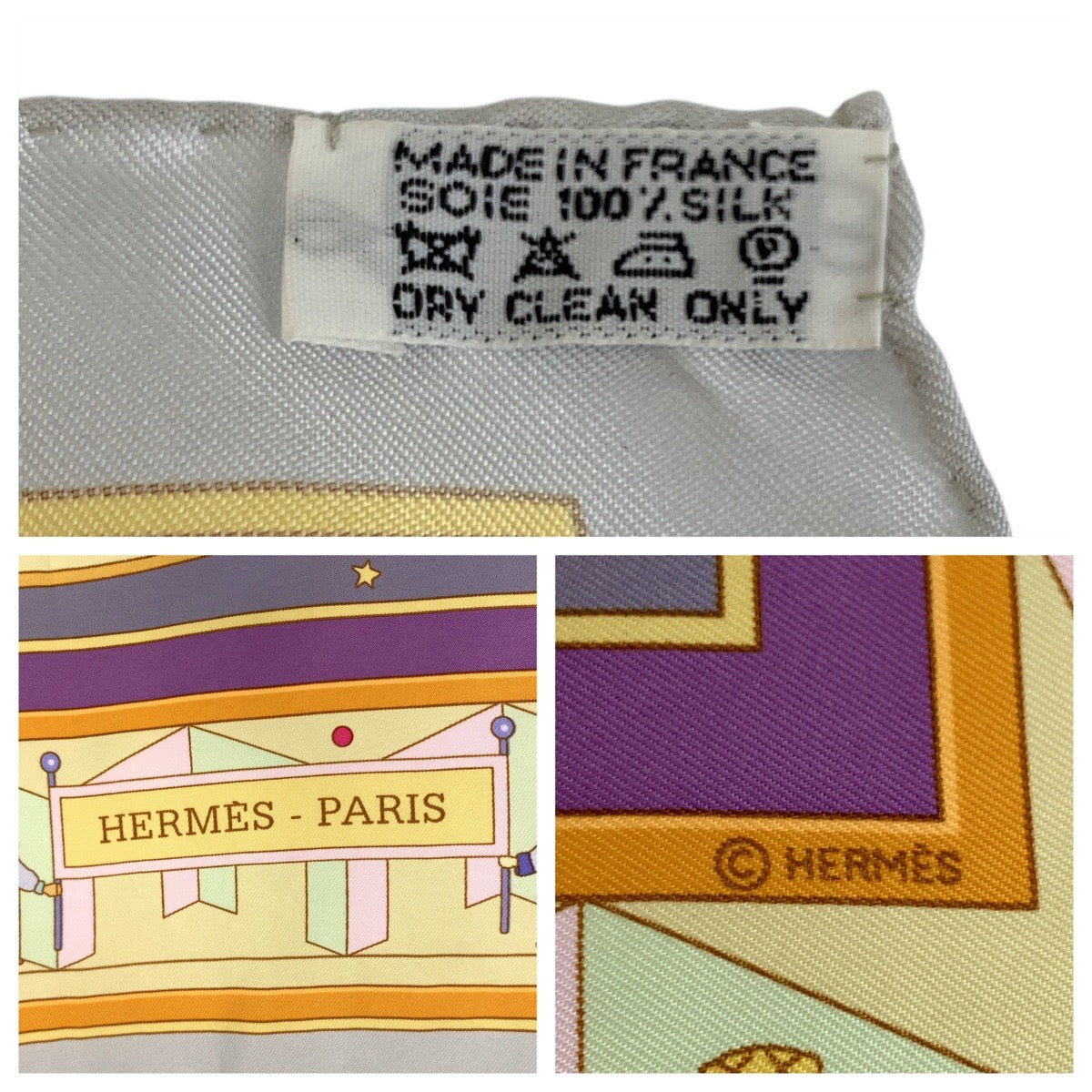 19013
HERMES エルメス DONNER LA MAIN カレ90 ベージュ ブルー シルク スカーフ 大判スカーフ  レディース ABP22