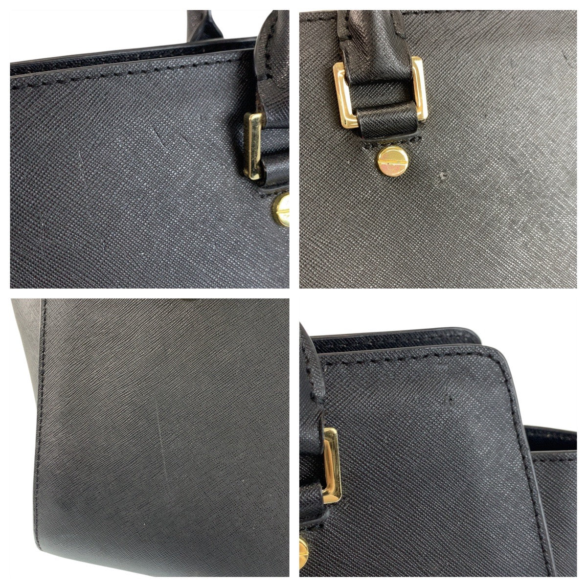 19024
Michael Kors マイケルコース セルマ ブラック 黒 ゴールド金具 レザー 30S5GCYS1L ハンドバッグ レディース AB8