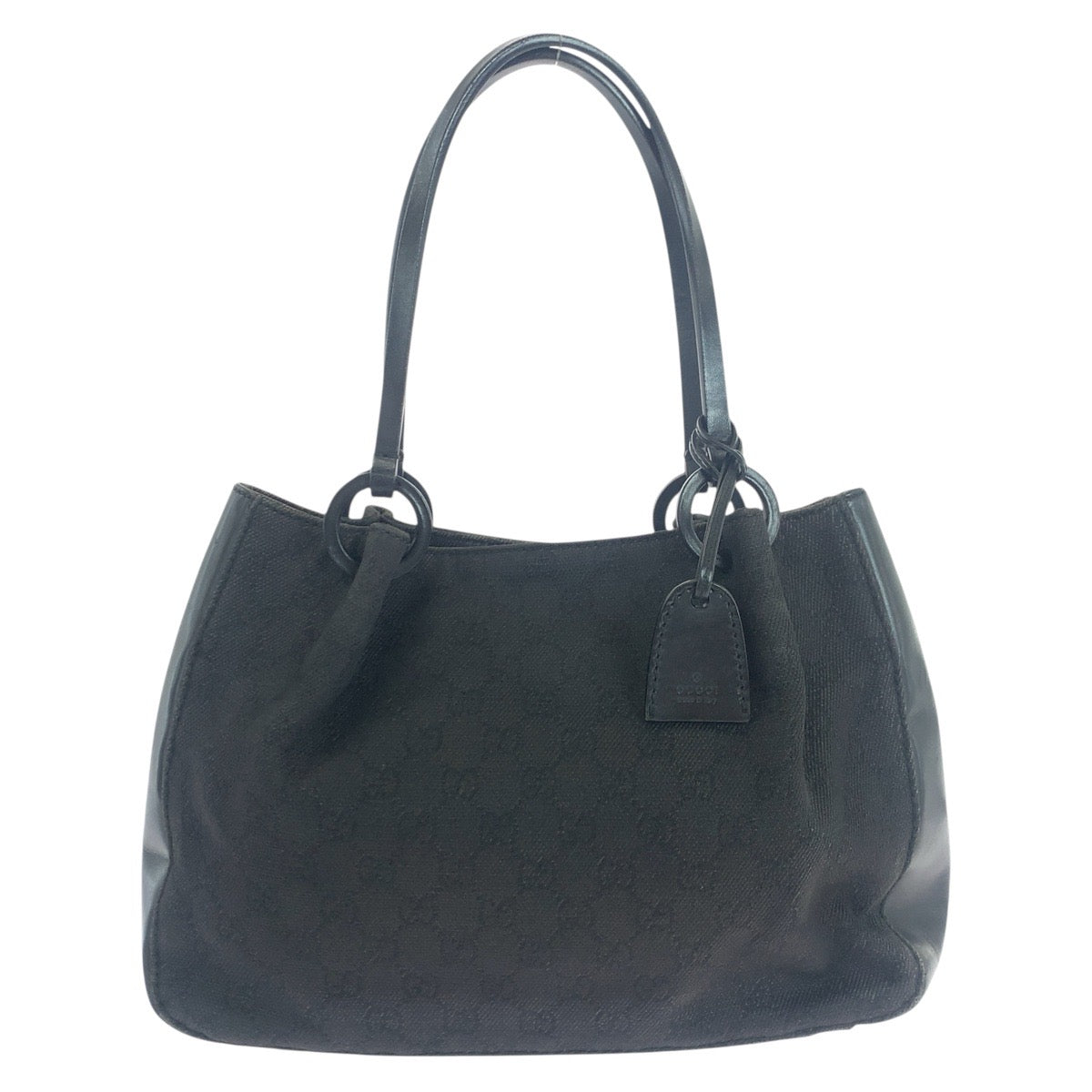 19038
GUCCI グッチ ブラック 黒  GGキャンバス / レザー 101919 トートバッグ ショルダーバッグ  レディース AB29