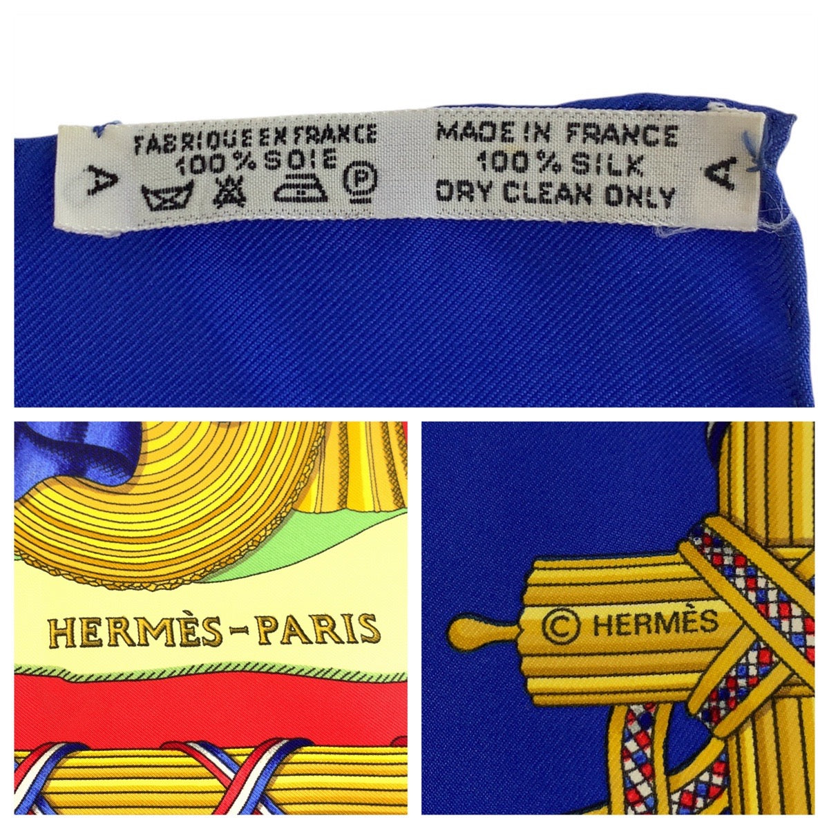 19042
HERMES エルメス 1789 LIBERTE EGALITE FRATERNITE REPUBLIQ カレ90 レッド ブルー マルチカラー シルク スカーフ 大判スカーフ  レディース ABP20