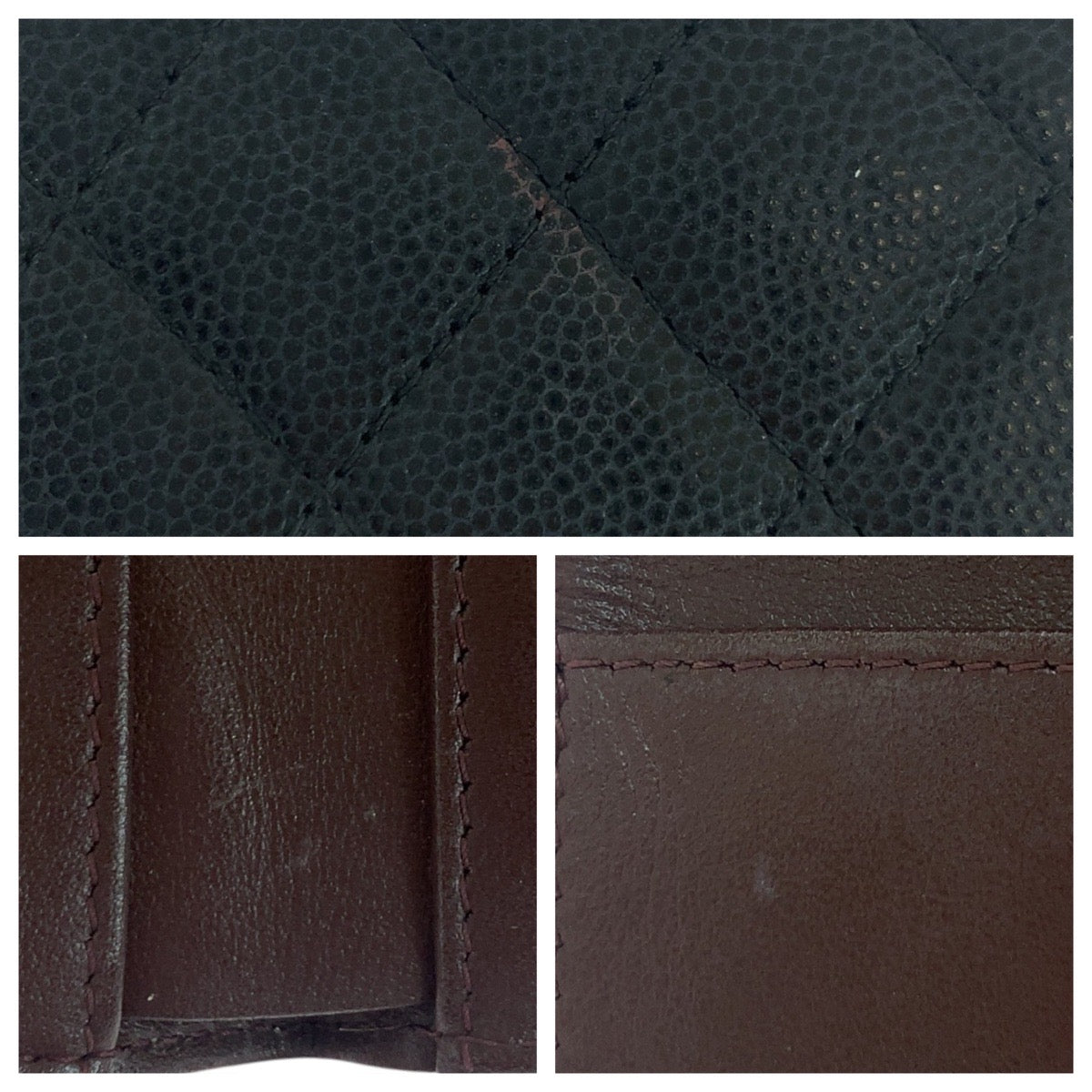 19050
CHANEL シャネル マトラッセ ココマーク ブラック 黒 ゴールド金具 ラムスキン 折財布　コンパクトウォレット レディース ABP68